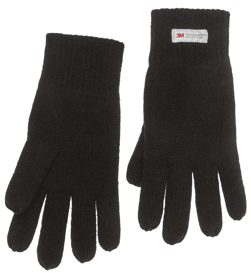 Black colored mens gloves with 3M inner lining,