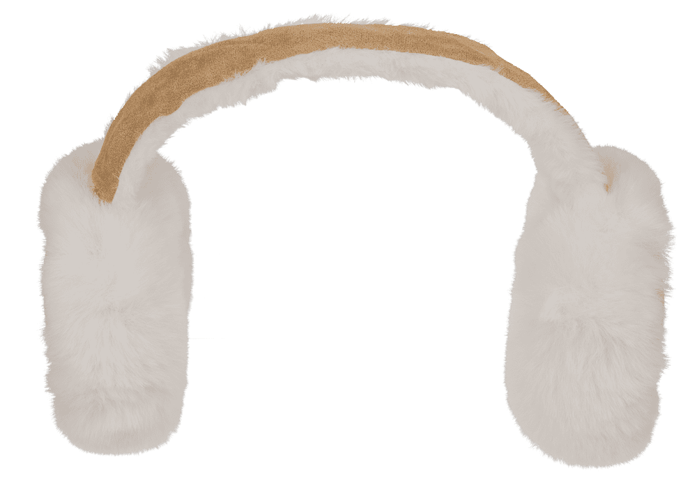 Foldable ear muffs, White Fur,
