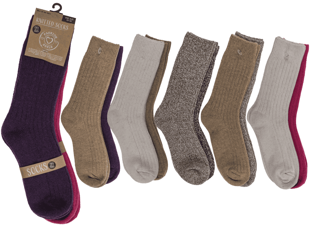 Knitted socks for women, Uni,