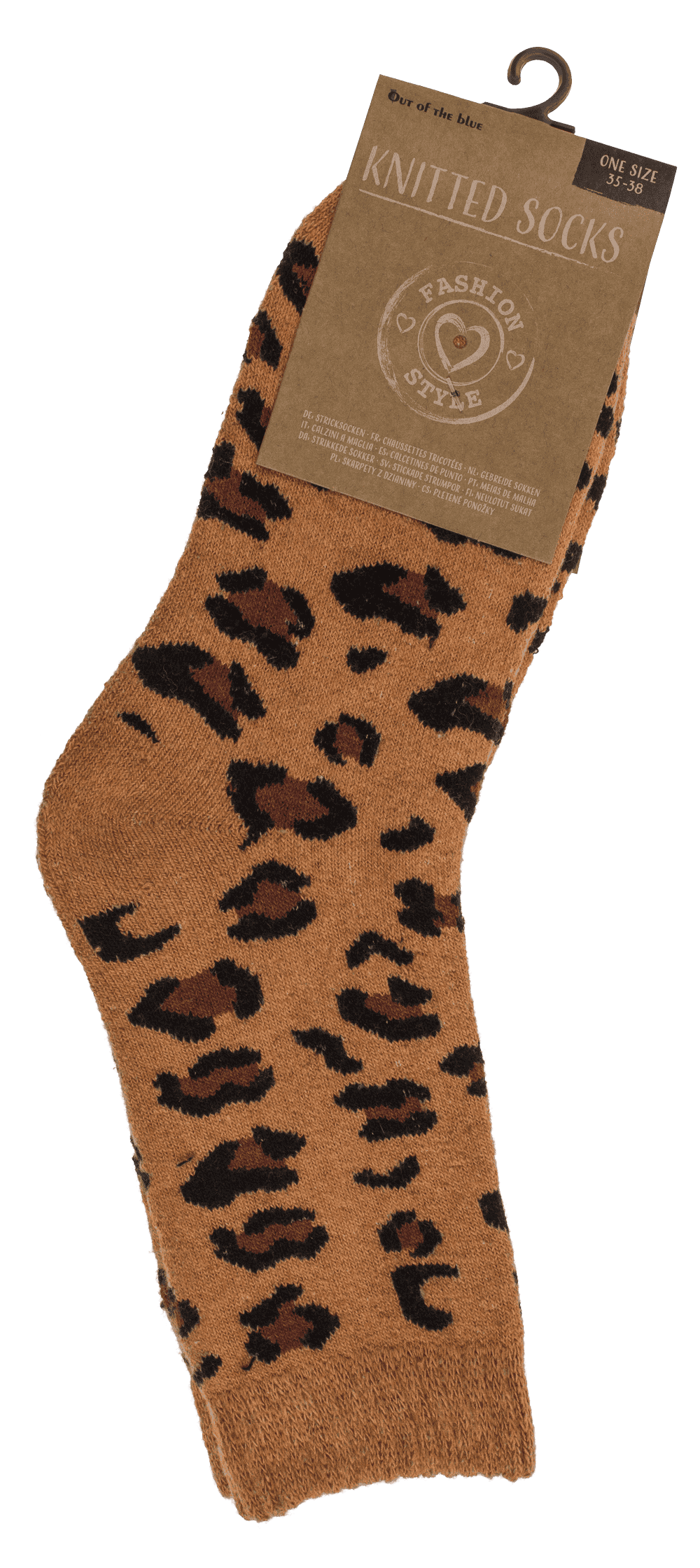 Knitted socks for women, Leopard,