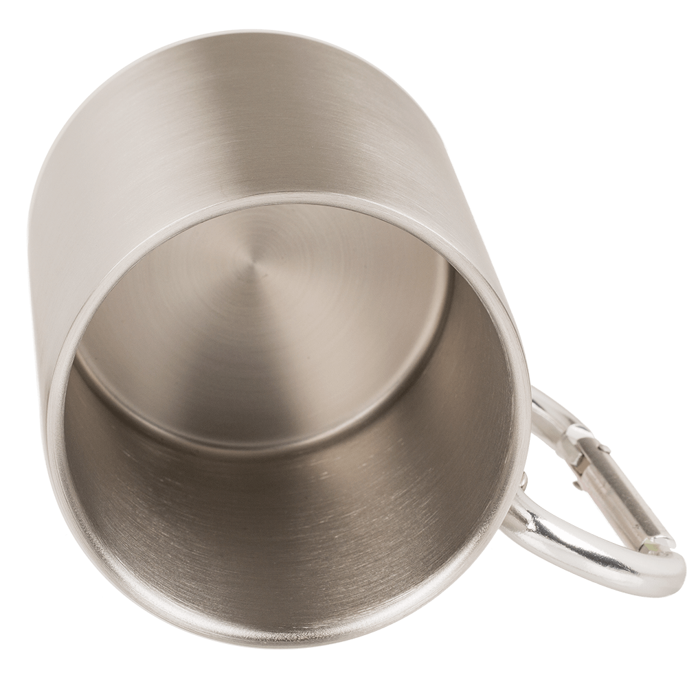Stainless steel mug with carabiner, Travel,