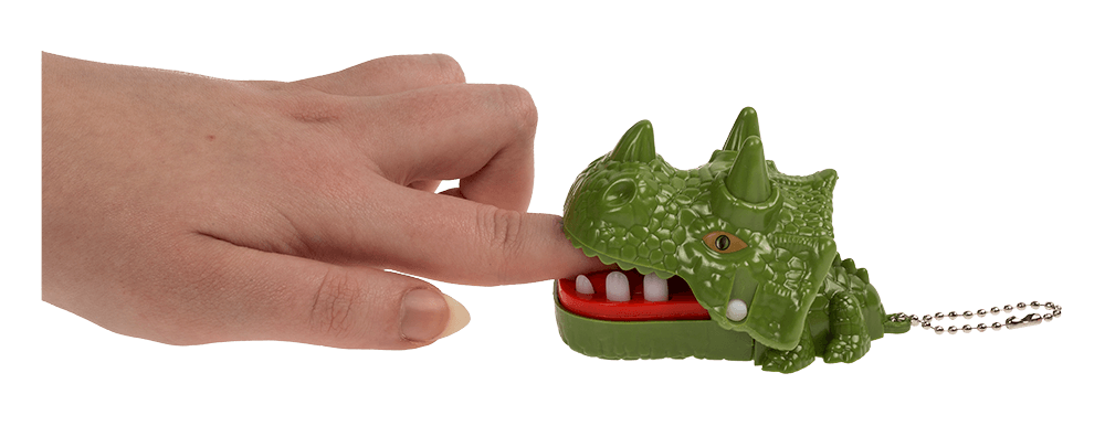 Metal keychain, Biting Dinosaur & Dragon,