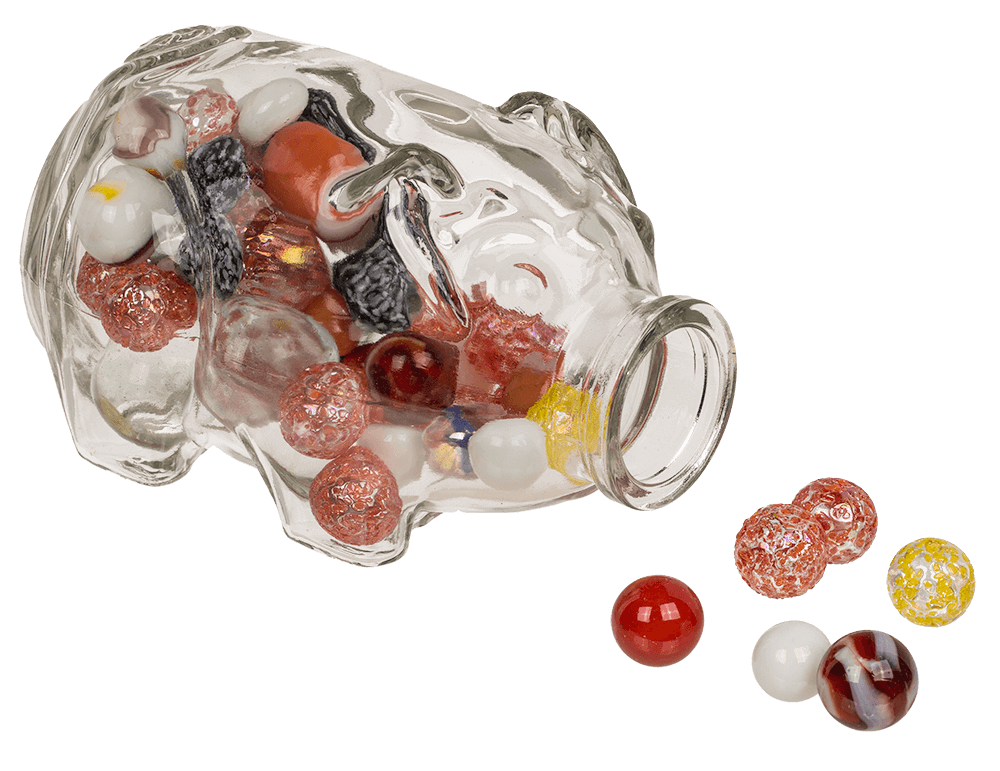 Glass storage jar pig with cork,