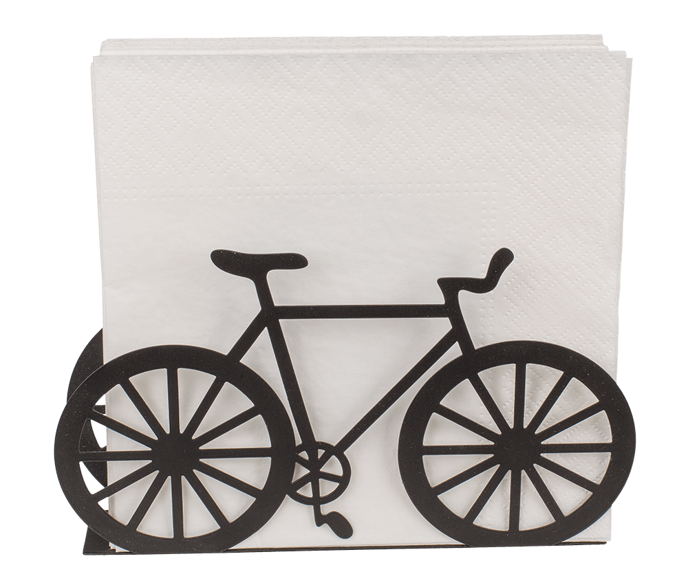 Black metal tissue holder, bicycle, ca. 19 x 3 x