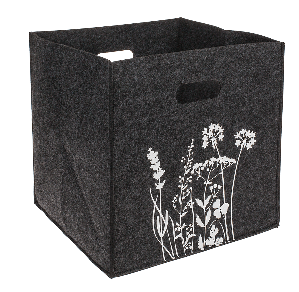 Felt storage box, Dandelion/Wild flowers,