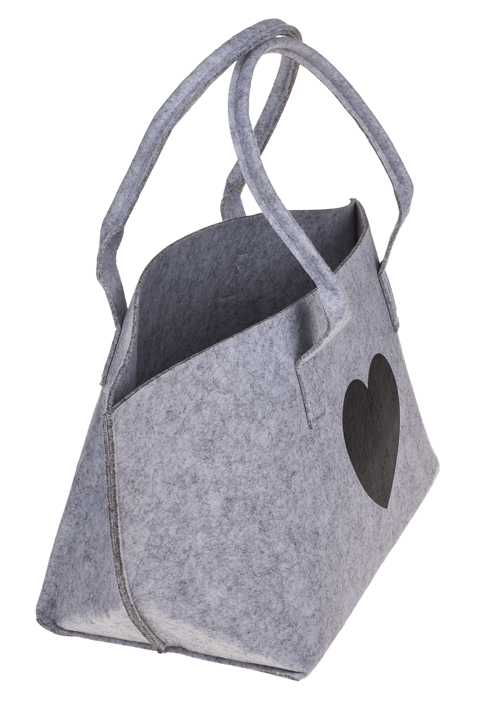Felt shopping bag, heart, 50 x 20 x 23 cm,