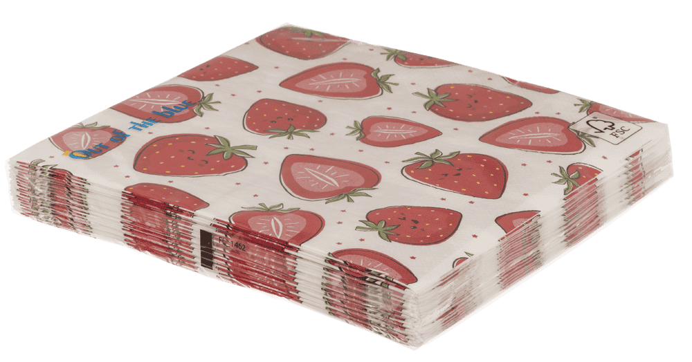 Paper napkins, Strawberries,