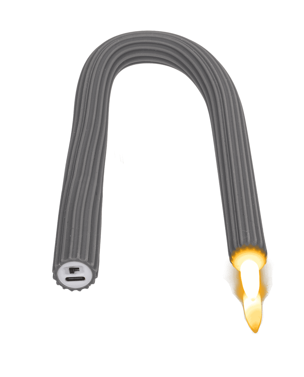 Grey flexibel LED stick candle made of silicone,