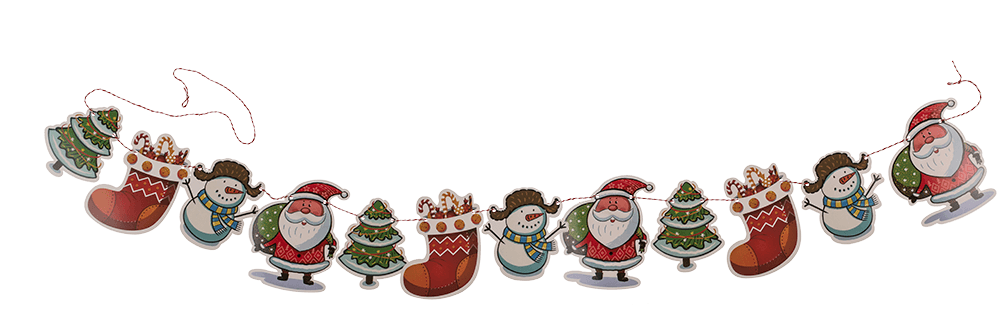 Paper Christmas garlands, motifs 26 x 17cm,