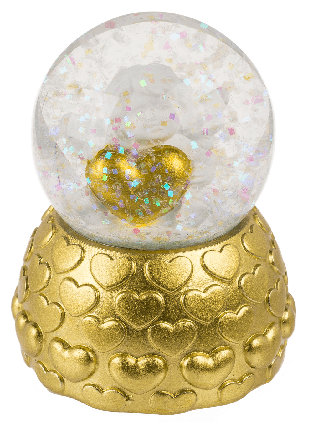 Snow globe, favorite angel, on golden socket,