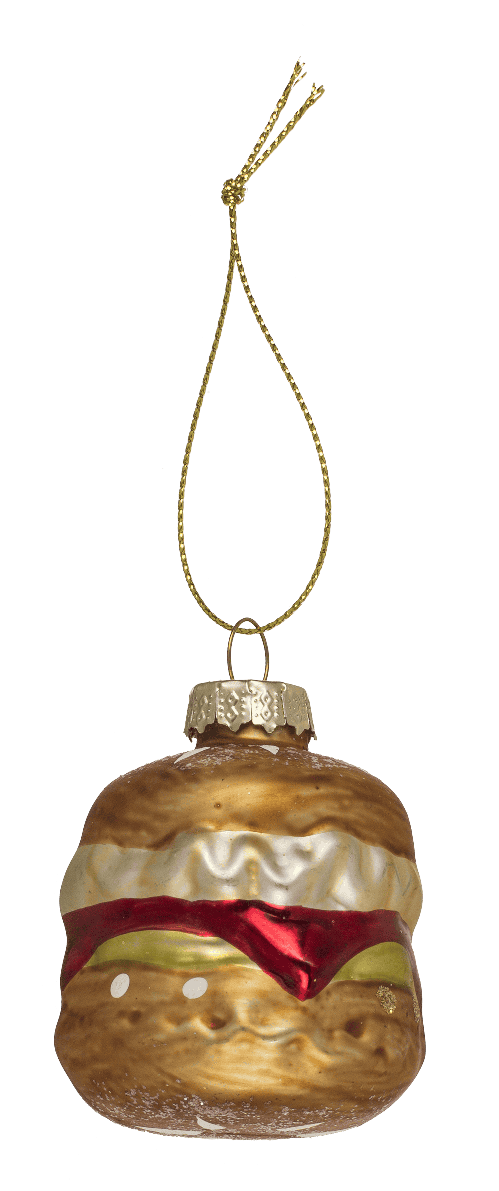 Glass tree decorations, fast food, set of 3,Burger