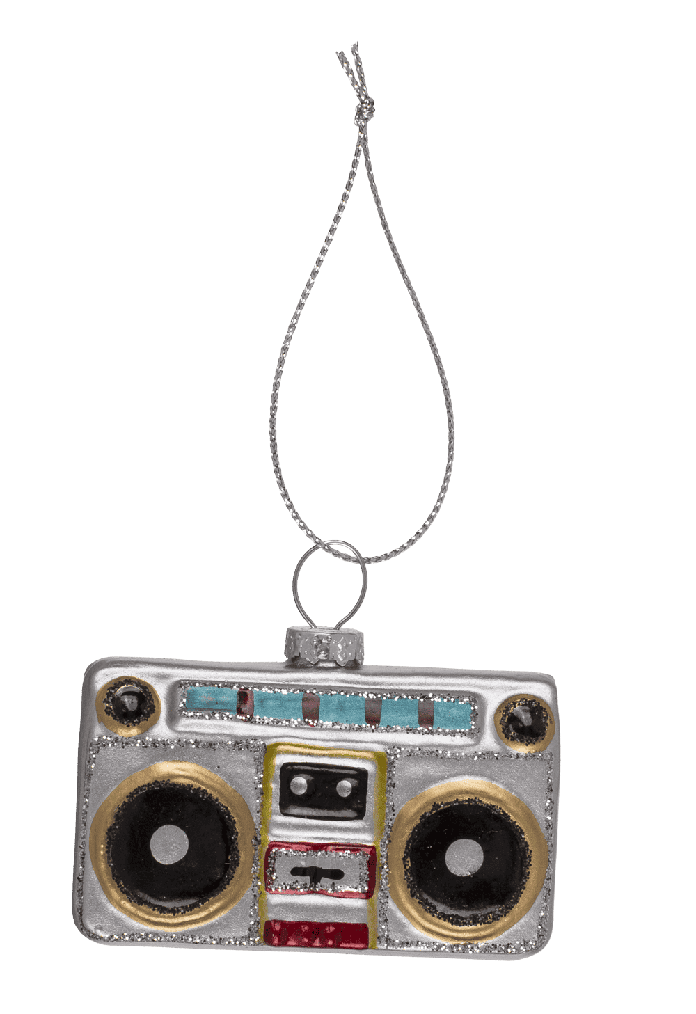 Glass tree decorations, Retro, set of 3, Cassette