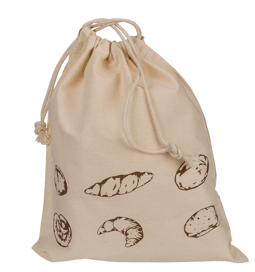 Cotton bread bag, ca. 35 x 29 cm,