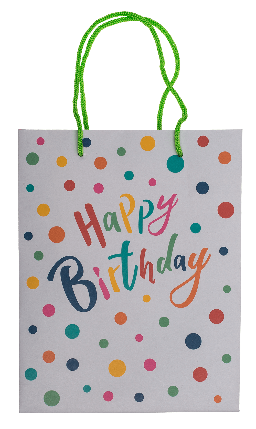 Light grey colored paper bag, Happy Birthday,