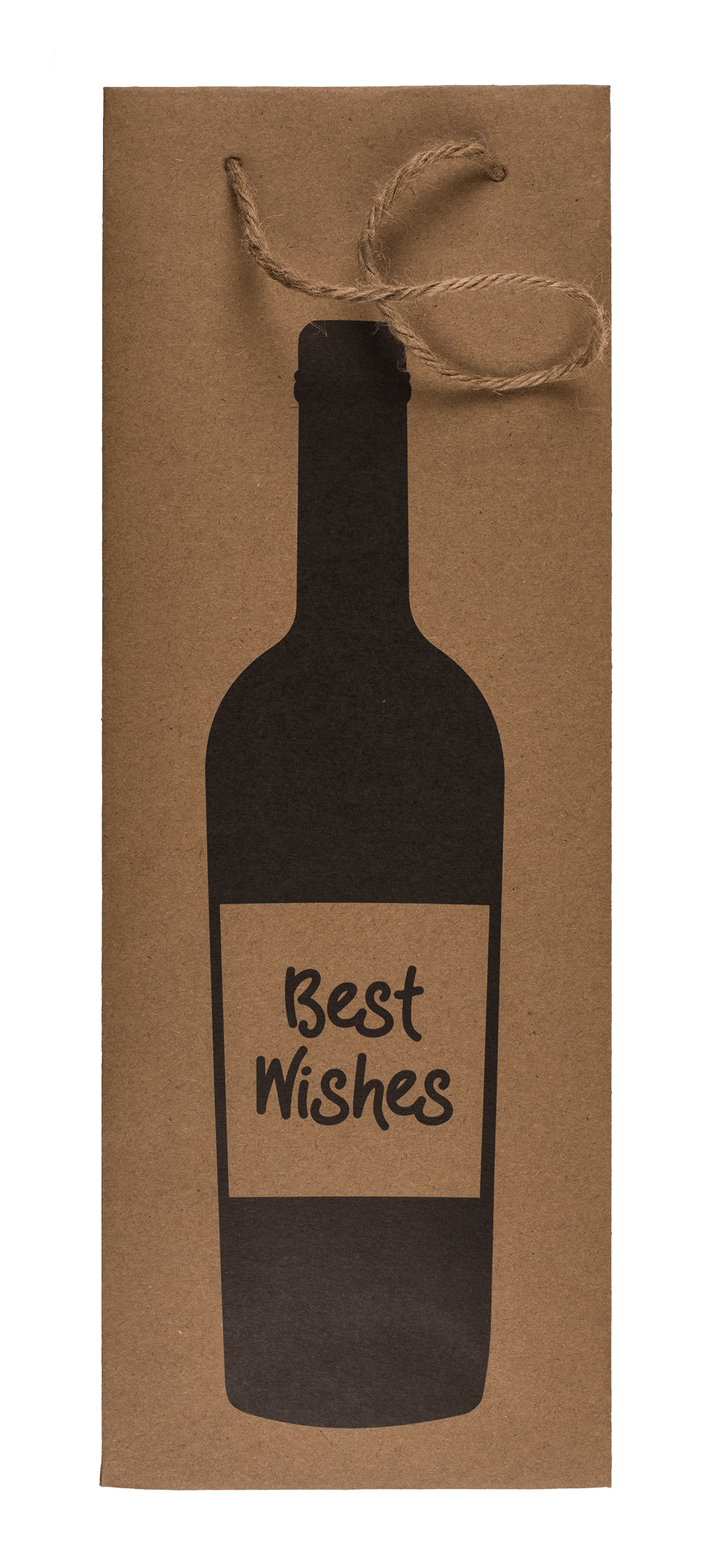 Wine bottle craft paper gift bag, with jute