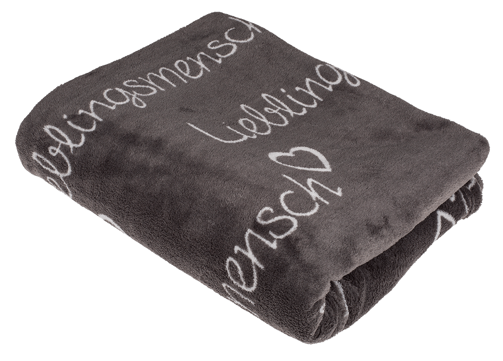 Grey coloured comfort blanket, Lieblingsmensch,