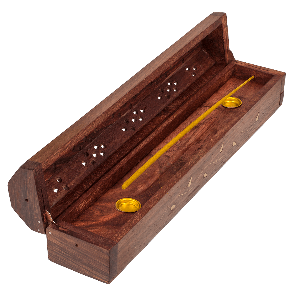 Wooden incense stick burner box,