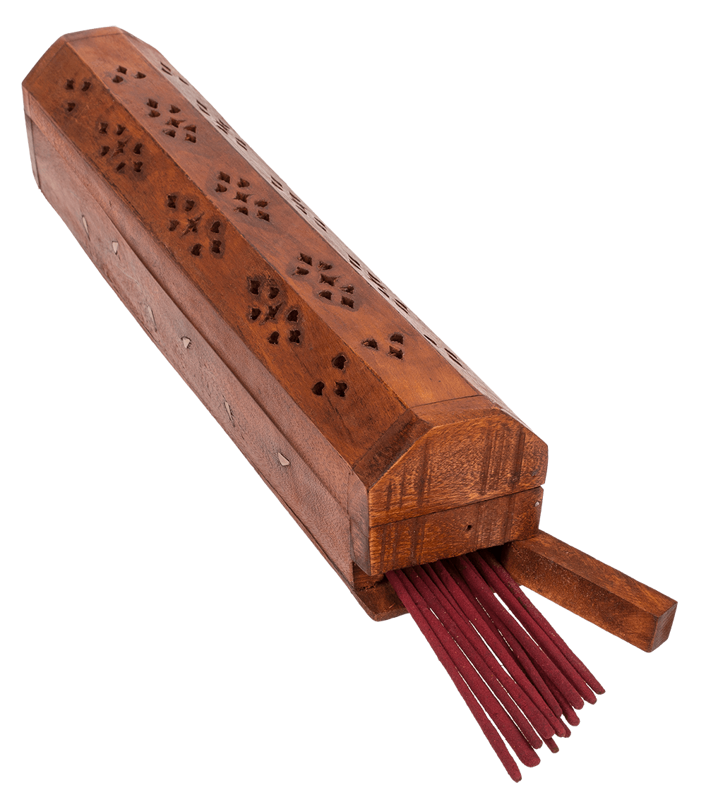 Wooden incense stick burner box,