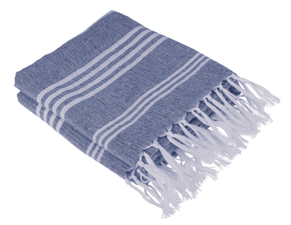 White/denim coloured Fouta towel
