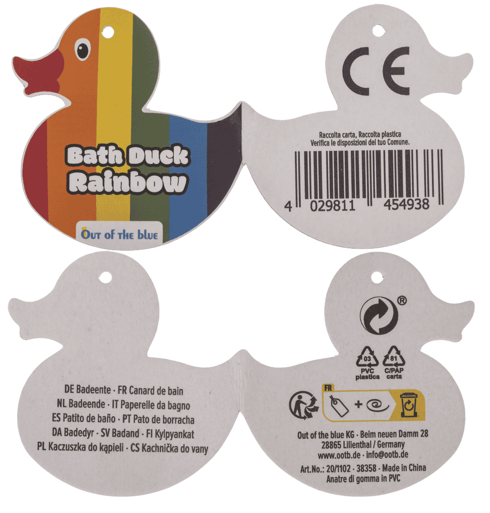 Rainbow Squeaking Duck, ca. 10 cm,