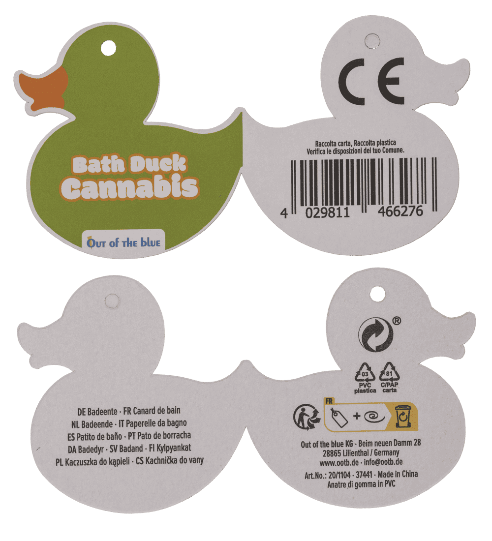 Cannabis Squeaking Duck, ca. 10 cm,