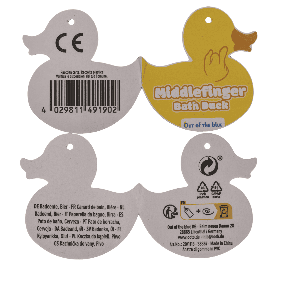 Middle finger Squeaking Duck, ca. 8 cm,