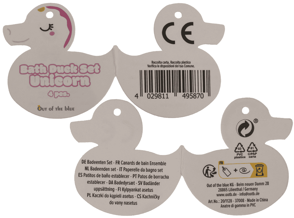 Squeaking Duck Set, Unicorn, 16 x 11 cm,