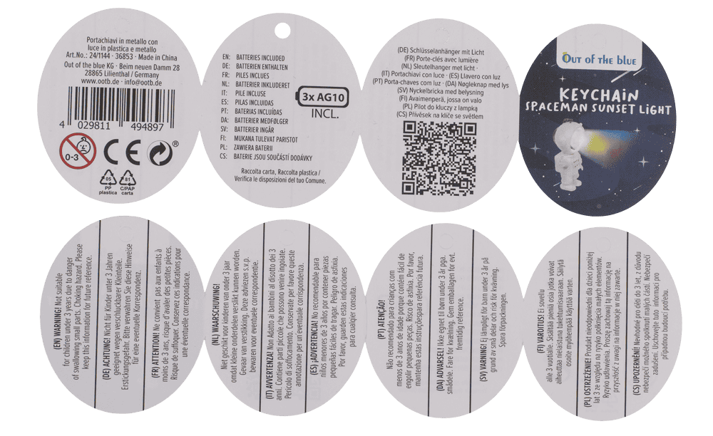 Metal keychain. Spacemen sunset light,