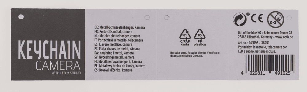 Metal keychain, Camera,