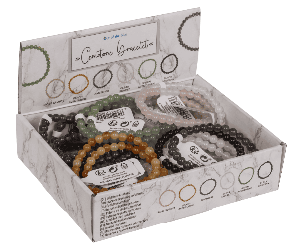 Gemstone beads bracelet, with 32 beads,