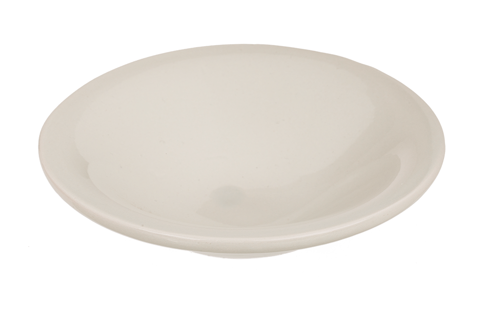 Ceramic bowl on rose gold metal frame,