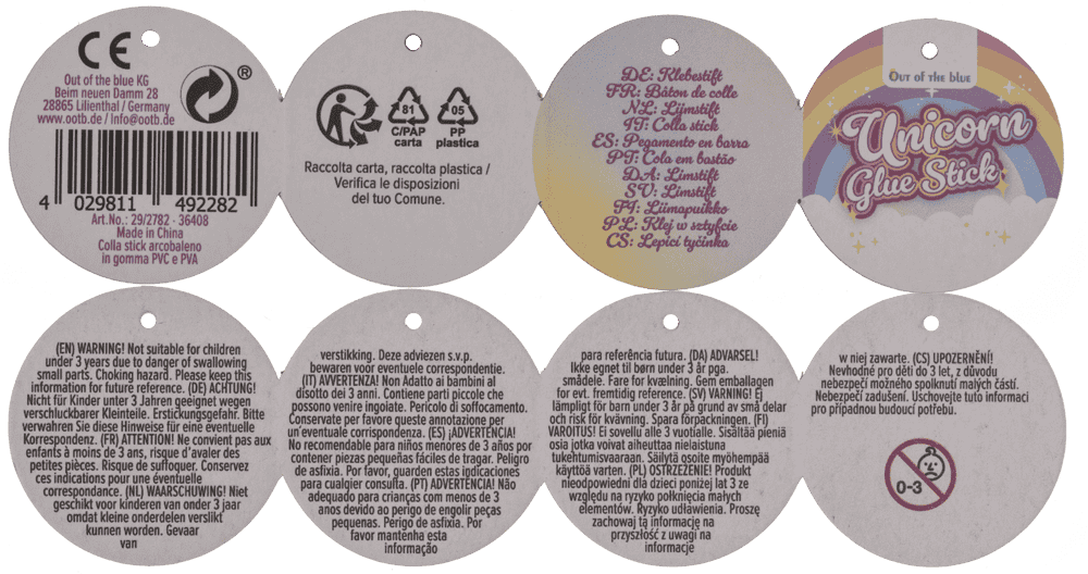 Glue stick, Rainbow, X cm,