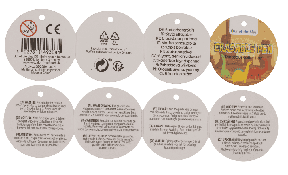 Erasable Pen, Dinosaur Collection,