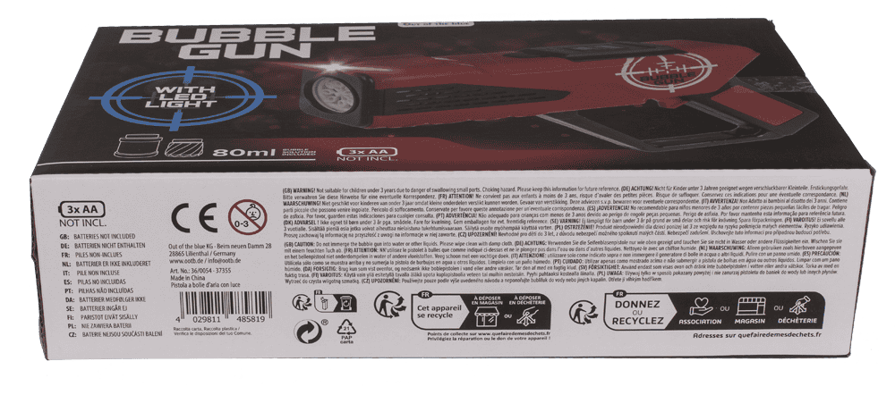 Bubble Gun with LED, 25 cm,