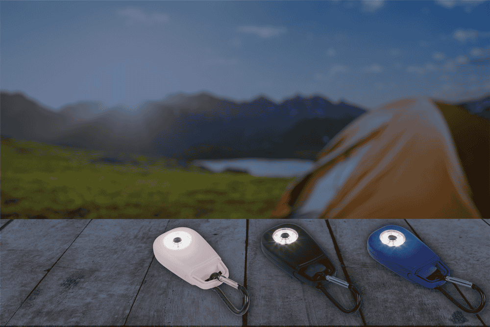 Pocket alarm with LED & snap hook,