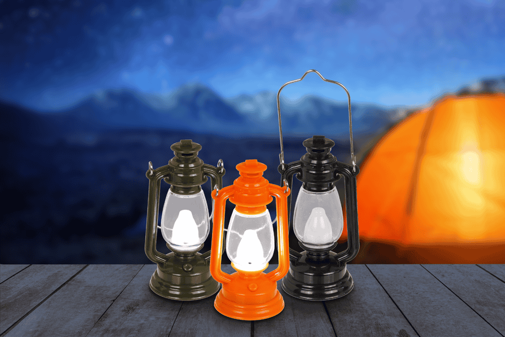 Mini LED storm lantern, 9 x 4 cm,