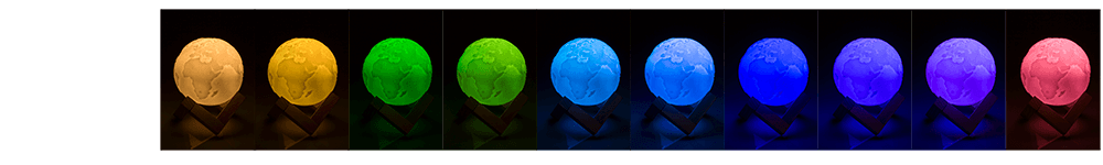 Color Changing Lamp, Earth, ca. 10 cm,