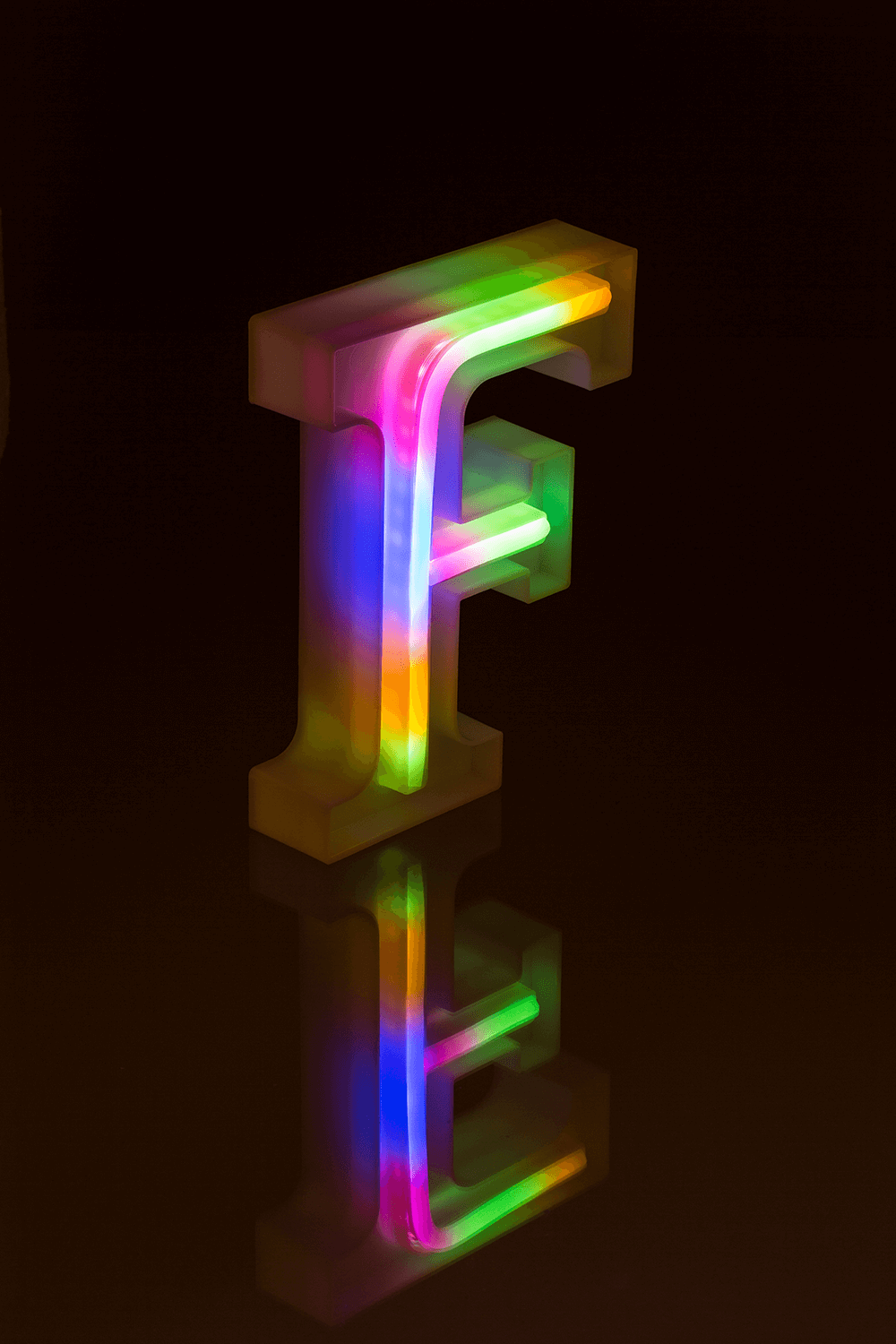 Neon Light Letter, F, Height: 16 cm, for