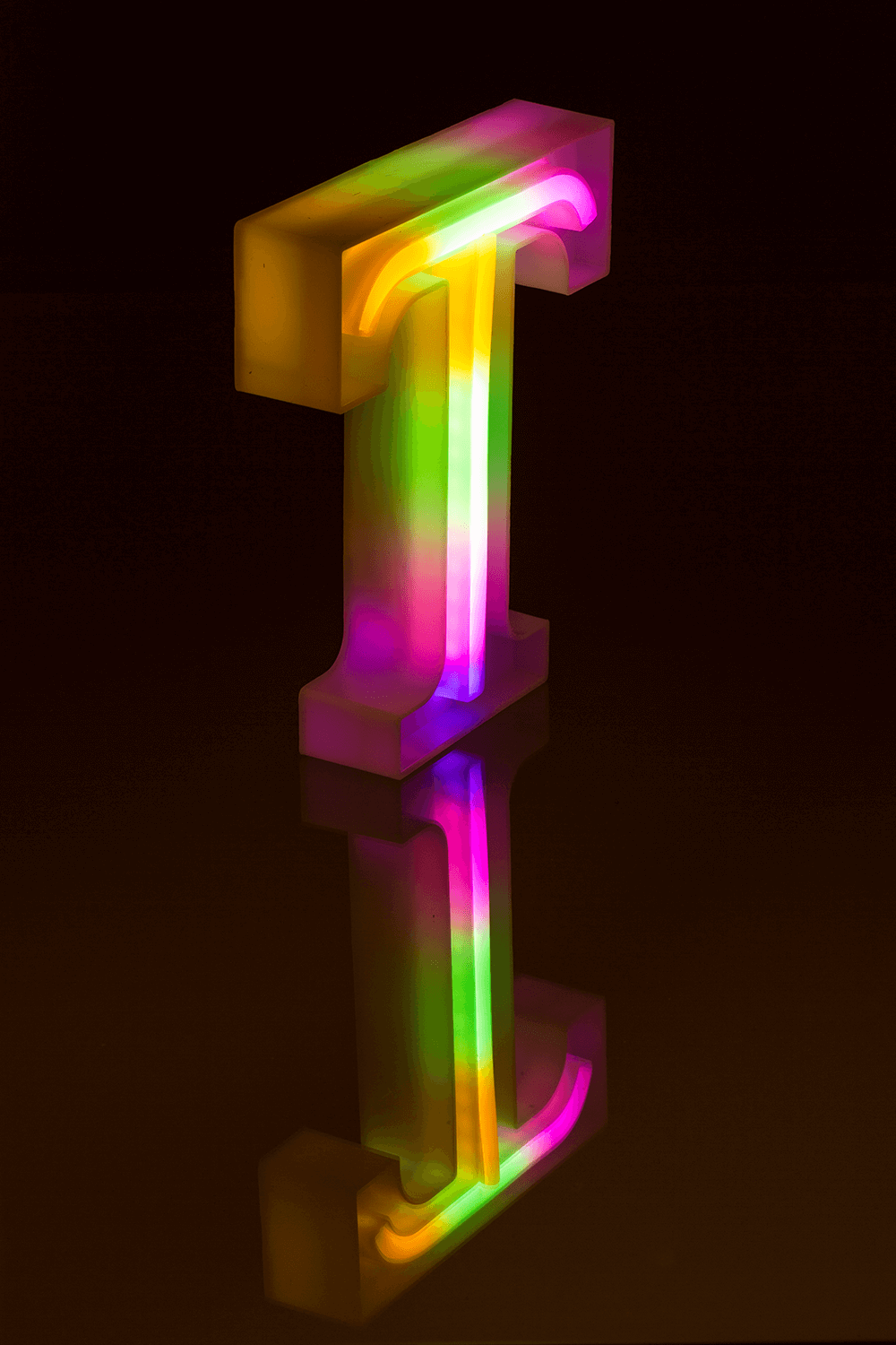 Neon Light Letter,T, Height: 16 cm, for
