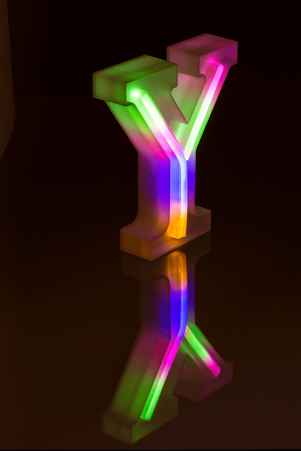 Neon Light Letter; Y, Height: 16 cm, for