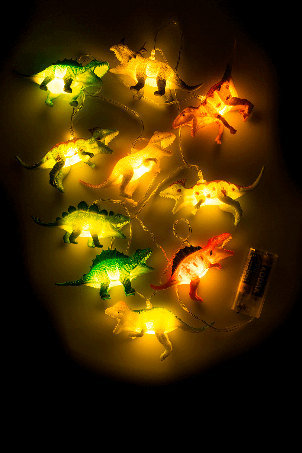 Light chain with 10 LED, Dinosaur,