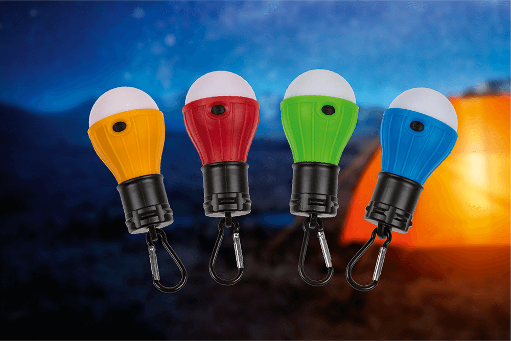 Universal camping lamp, with carabiner hook,