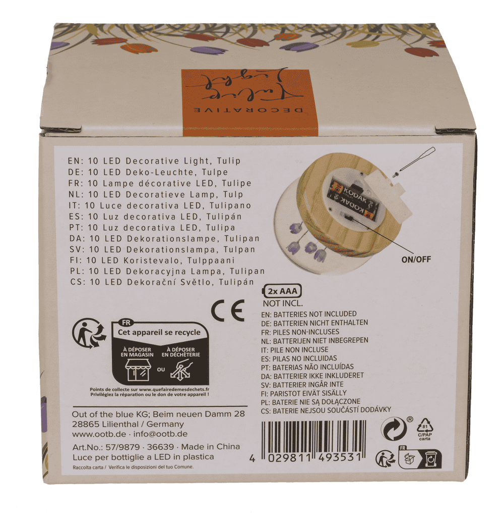 LED decorative light, Tulip, 10 x 10 cm,