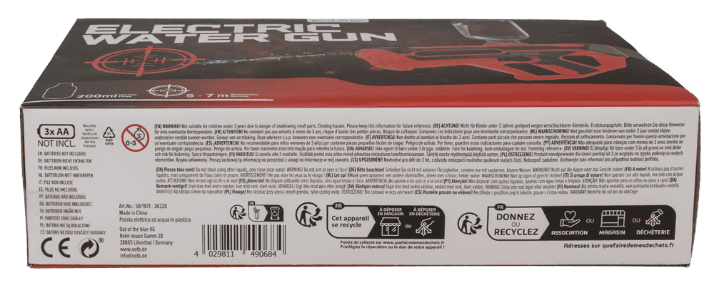 Pistola de agua eléctrica con depósito de agua