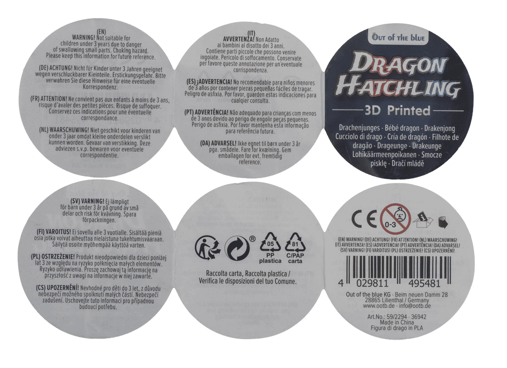 3D-gedruckter Drache mit Ei,