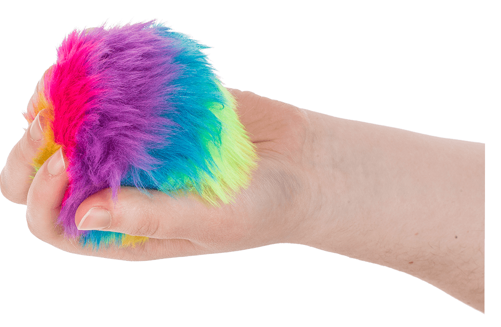 Plush squish ball, Rainbow, 7,5 cm,