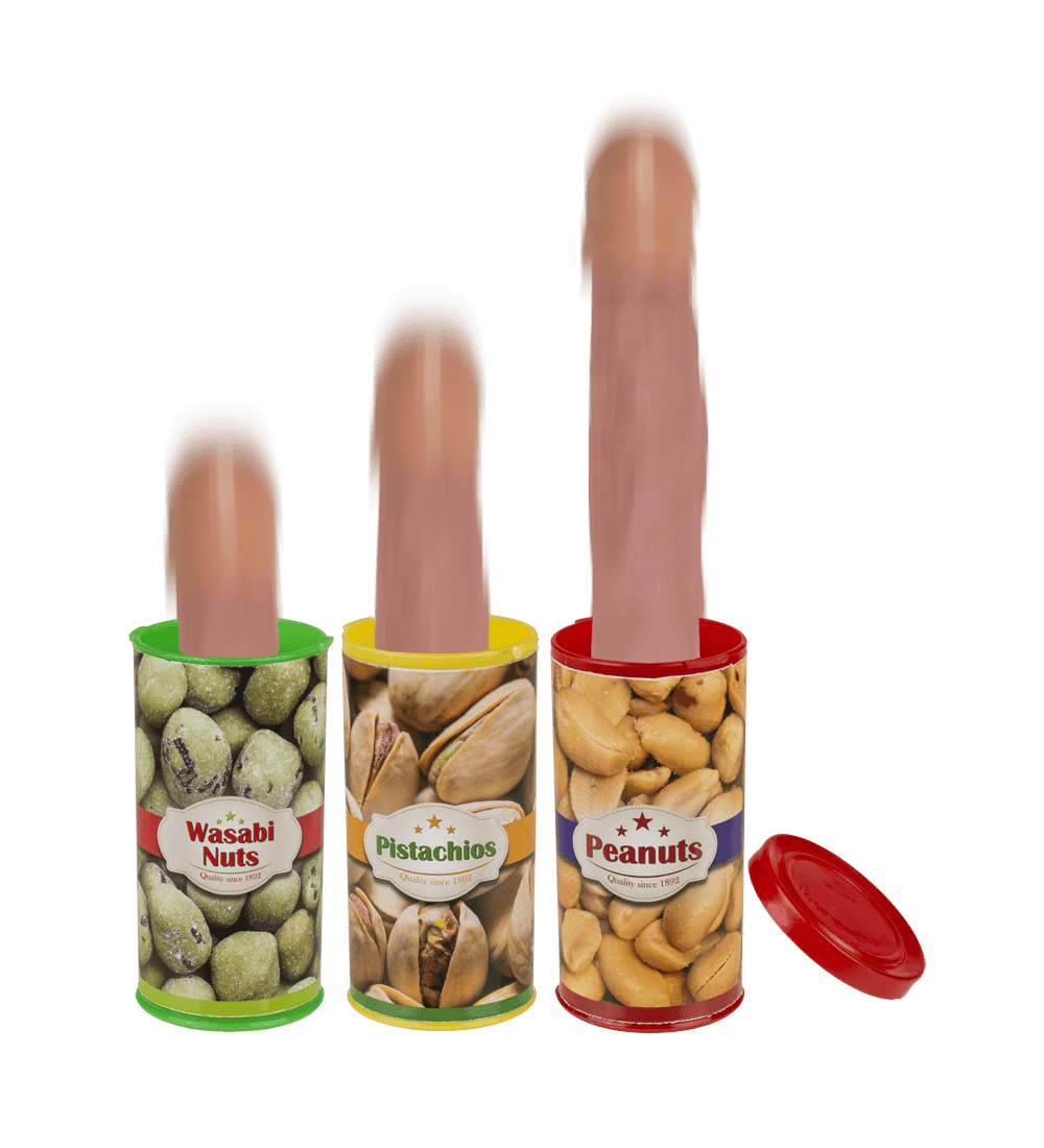 Plastic jumping willy in can,