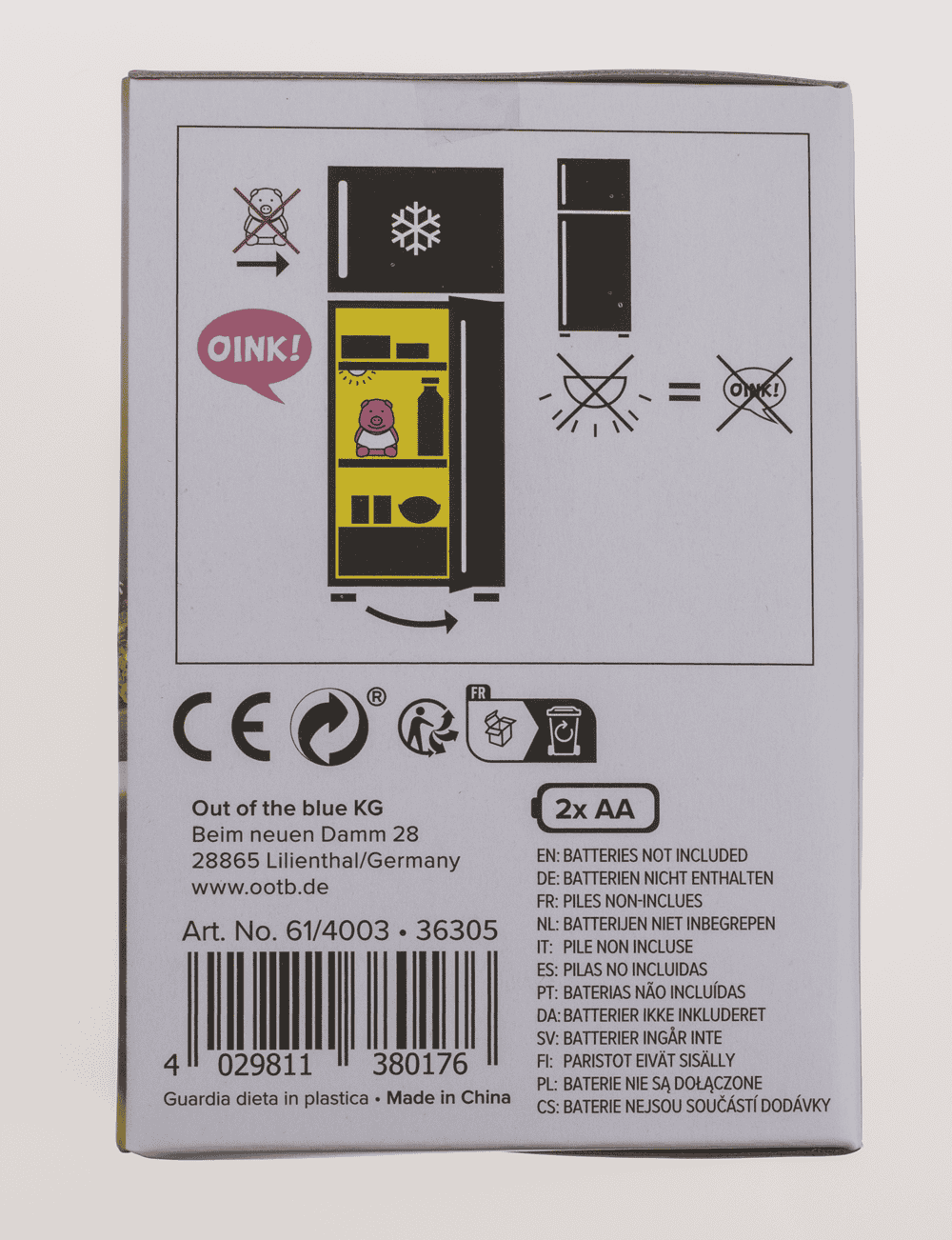 Plastic diet piggy for the fridge,