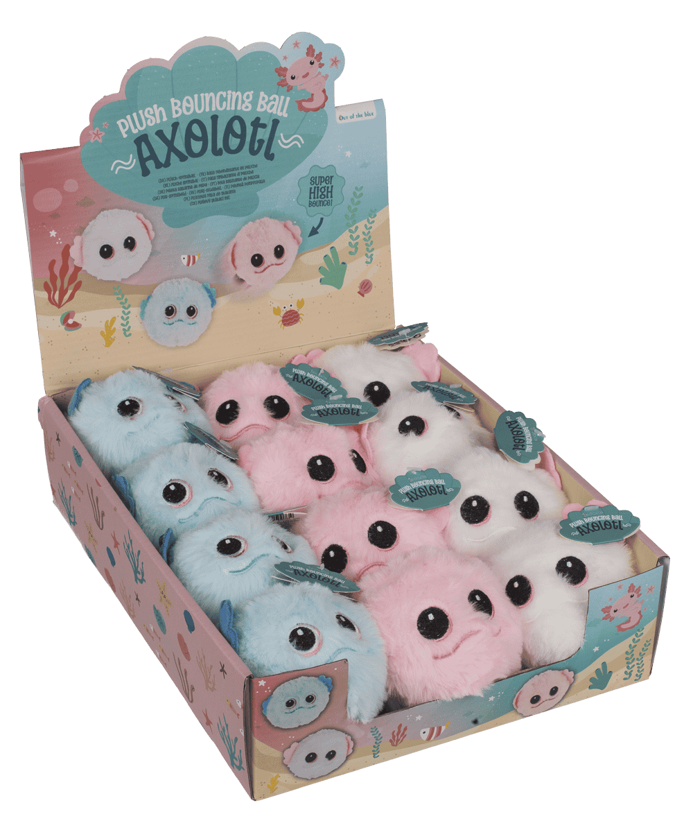 Plush bouncing ball Axolotl,