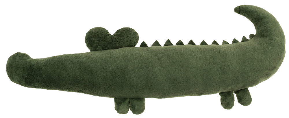 Plush cushion, crocodile,